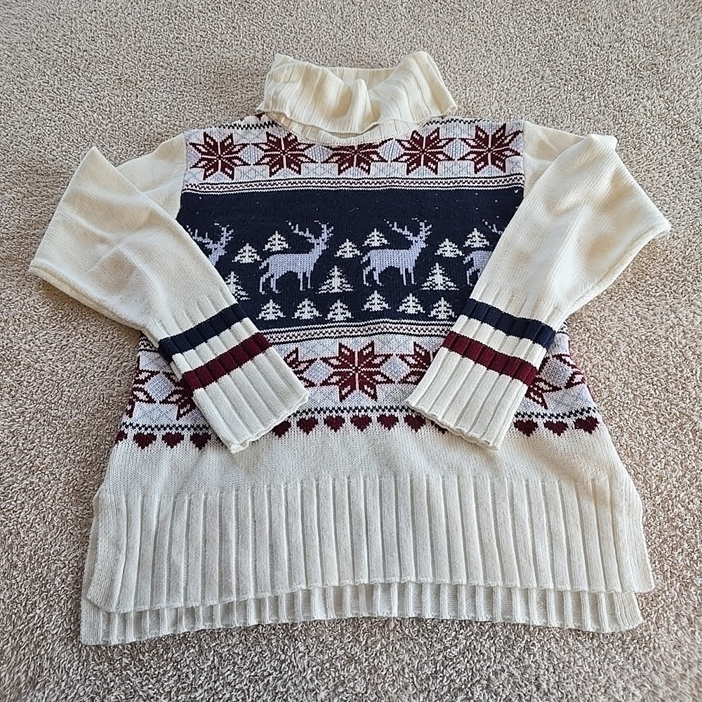 PJ Salvage Fair Isle Turtleneck Apres Ski Winter Sweater Women's Size S